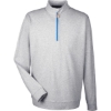 Custom Mens DRYTEC20™ Performance Quarter-Zip Pullover Grey Heather/ Grey H/ French Blue
