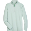 Custom Mens CrownLux Performance® Clubhouse Micro-Stripe Quarter-Zip Pullover Kelly Green