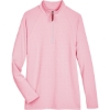 Custom Womens CrownLux Performance® Clubhouse Micro-Stripe Quarter-Zip Pullover Red
