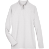 Custom Womens CrownLux Performance® Clubhouse Micro-Stripe Quarter-Zip Pullover Silver