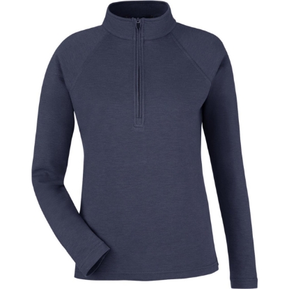 Custom Womens New Classics® Charleston Quarter-Zip Pullover Navy Melange