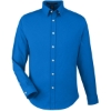 Custom Mens CrownLux Performance® Spencer Poplin Dress Shirt French Blue Melange