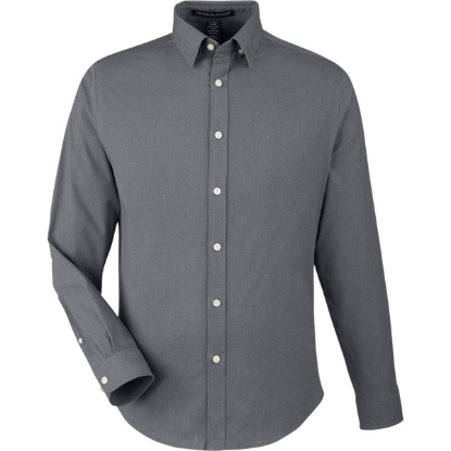 Custom Mens CrownLux Performance® Spencer Poplin Dress Shirt Graphite Melange