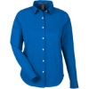 Custom Womens CrownLux Performance® Spencer Poplin Dress Shirt French Blue Melange