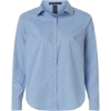Custom Womens CrownLux Performance® Spencer Poplin Dress Shirt Light Blue Melange