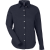 Custom Womens CrownLux Performance® Spencer Poplin Dress Shirt Navy Melange