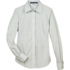 Custom Womens Crown Collection® Micro Tattersall Woven Dress Shirt White/ Forest/ Lime