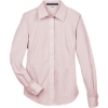 Custom Womens Crown Collection® Micro Tattersall Woven Dress Shirt White/ Rust/ Stone