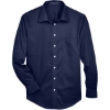 Custom Mens Tall Crown Collection® Solid Stretch Twill Woven Dress Shirt Navy