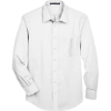 Custom Mens Tall Crown Collection® Solid Stretch Twill Woven Dress Shirt White