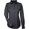 Custom Womens Crown Collection® Royal Dobby Woven Dress Shirt Black