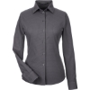 Custom Womens CrownLux Performance® Tonal Mini Check Woven Dress Shirt Carbon