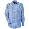 Custom Mens CrownLux Performance® Gingham Dress Shirt French Blue/ White