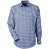 Custom Mens CrownLux Performance® Gingham Dress Shirt Navy/ White