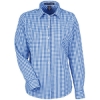 Custom Womens CrownLux Performance® Gingham Dress Shirt French Blue/ White