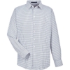 Custom Mens CrownLux Performance® Micro Windowpane Woven Dress Shirt Navy/ White