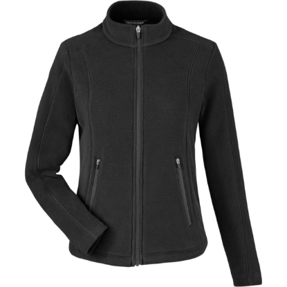 Custom Womens CrownLux Performance® Fleece Full-Zip Jacket Black