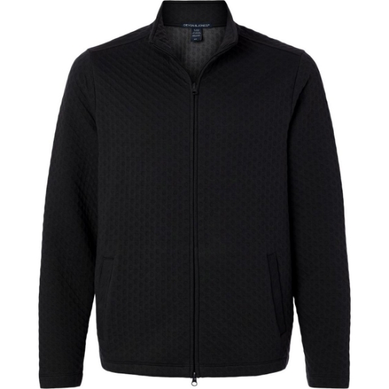 Custom Mens Berkley Textured Full-Zip Jacket Black