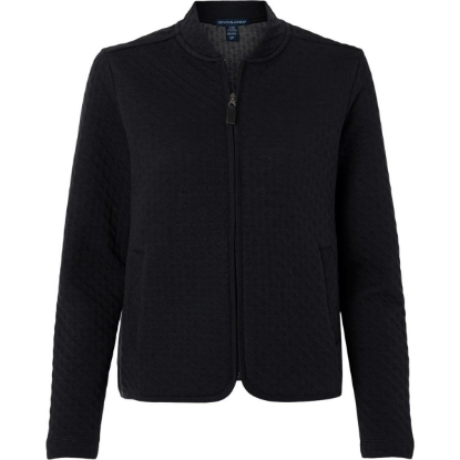 Custom Womens Berkeley Textured Full-Zip Jacket Black