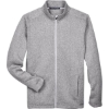 Custom Mens Bristol Full-Zip Sweater Fleece Jacket Grey Heather