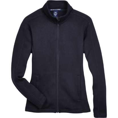 Custom Womens Bristol Full-Zip Sweater Fleece Jacket Black