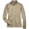 Custom Womens Bristol Full-Zip Sweater Fleece Jacket Khaki Heather