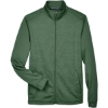 Custom Mens Newbury Colorblock Mélange Fleece Full-Zip jacket Forest/ Forest Heather