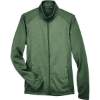 Custom Womens Newbury Colorblock Mélange Fleece Full-Zip Jacket Forest/ Forest Heather