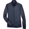 Custom Womens Newbury Colorblock Mélange Fleece Full-Zip Jacket Navy/ Navy Heather