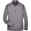 Custom Mens Newbury Mélange Fleece Quarter-Zip Pullover Dark Grey Heather