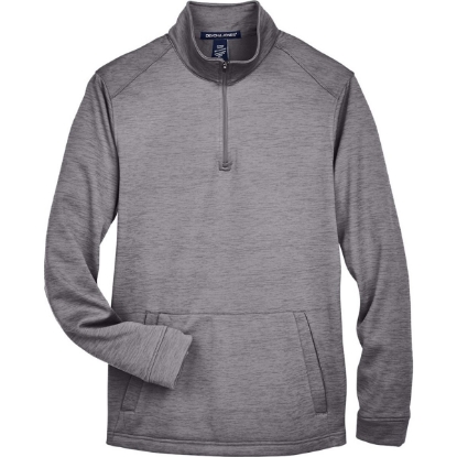 Custom Mens Newbury Mélange Fleece Quarter-Zip Pullover Dark Grey Heather