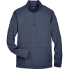 Custom Mens Newbury Mélange Fleece Quarter-Zip Pullover Navy Heather