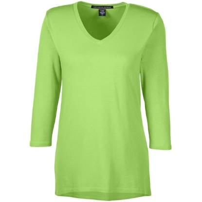 Custom Womens Perfect Fit™ Bracelet-Length V-Neck Top Lime
