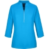 Custom Womens Perfect Fit™  Three-Quarter Sleeve Crepe Tunic Ocean Blue