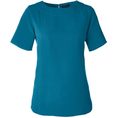 Custom Womens Perfect Fit™ Boat Neck Blouse Dark Teal