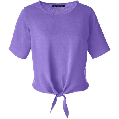 Custom Womens Perfect Fit™ Tie Front Blouse Grape