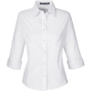 Custom Womens Perfect Fit™ Three-Quarter Sleeve Stretch Poplin Dress Shirt White