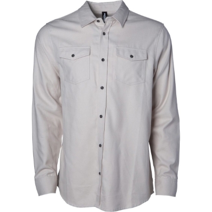 Custom Unisex Flannel Shirt Ivory Heather