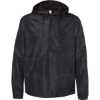 Custom Unisex Lightweight Quarter-Zip Windbreaker Pullover Jacket Black Camo
