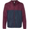 Custom Mens Lightweight Windbreaker Full-Zip Jacket Maroon/ Classic Navy