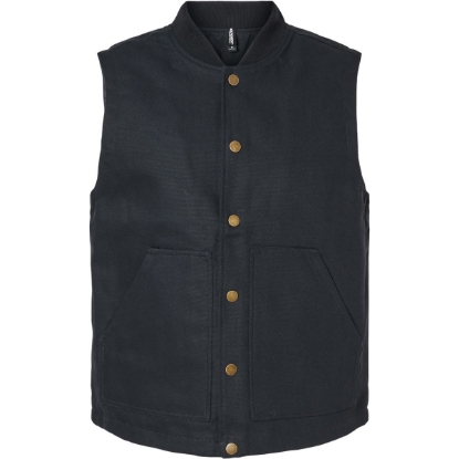 Custom Mens Insulated Canvas Workwear Vest Black