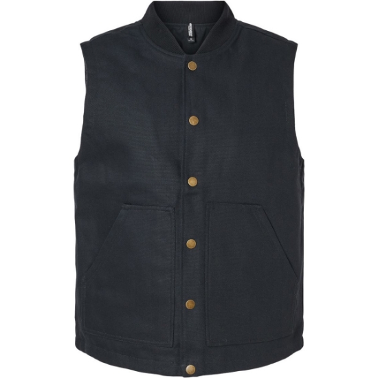 Custom Mens Insulated Canvas Workwear Vest Black