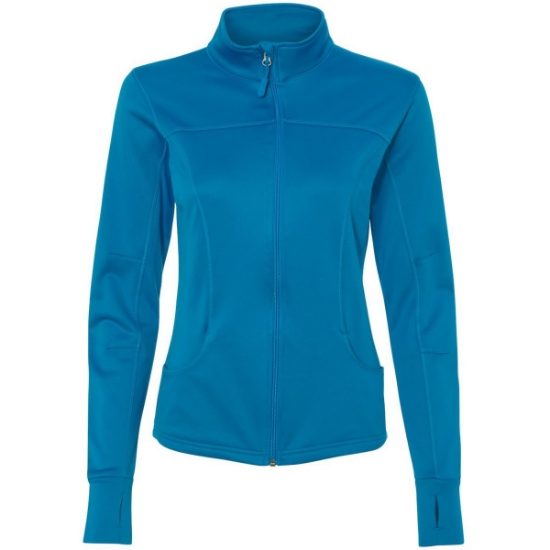 Custom Womens Poly-Tech Full-Zip Track Jacket Aster Blue