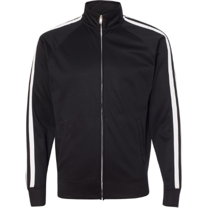 Custom Mens Lightweight Poly-Tech Full-Zip Track Jacket Black
