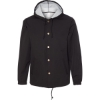 Custom Mens Water-Resistant Hooded Windbreaker Black