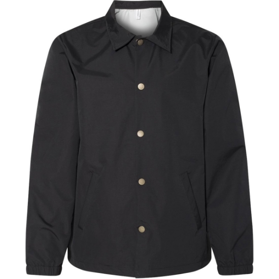 Custom Mens Water-Resistant Windbreaker Coach’s Jacket Black