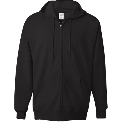 Custom Unisex Ultimate Cotton® Full-Zip Hooded Sweatshirt Black