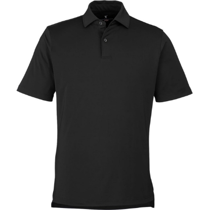 Custom Mens USA Made Tournament Solid Tech Polo Black
