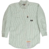 Custom Mens Flame-Resistant Down Plaid Work Shirt Green