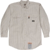 Custom Mens Flame-Resistant Down Plaid Work Shirt Khaki